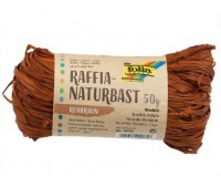 Рафія в мотках Folia Raffia-natural quality 50 гр №75 Deer brown Коричневий