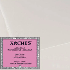 Блок бумаги для акварели Arches Hot Pressed Natural White 300 г, 15x30 см, 20 листов
