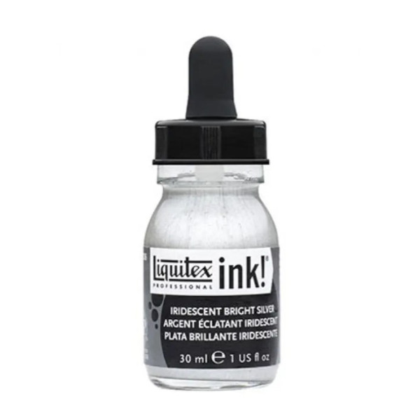 Пигментные чернила Liquitex Artists Acrylic Inks, 30 мл, № 230 Iridesent bright Silver Серебро