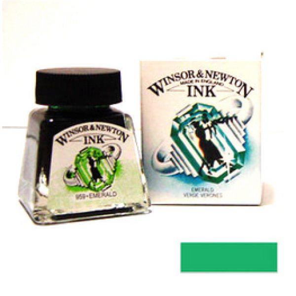 Туш художня Winsor Newton Drawing Inks 14 мл №235 Смарагдовий