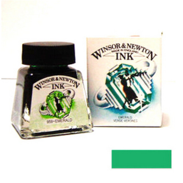 Туш художня Winsor Newton Drawing Inks 14 мл №235 Смарагдовий