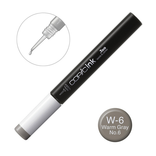 Чернила для заправки маркеров Copic Ink W-6 Warm gray Теплый серый 12 мл