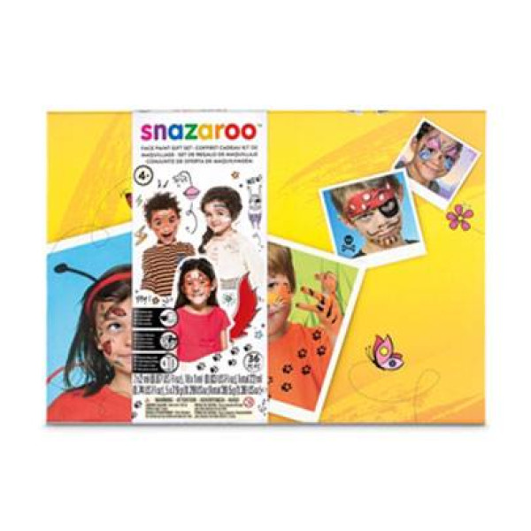 Набір фарб для гриму Snazaroo Gift box large 20 кольорів 5 олівців 2 пензля 2 спонжу