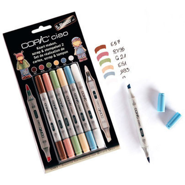 Набір маркерів Copic Ciao Scrap Stamping set 2, набір 5+1 лайнер
