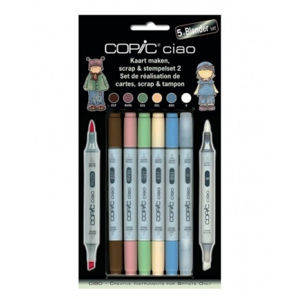Набір маркерів Copic Ciao Scrap Stamping set 2, набір 5+1 лайнер