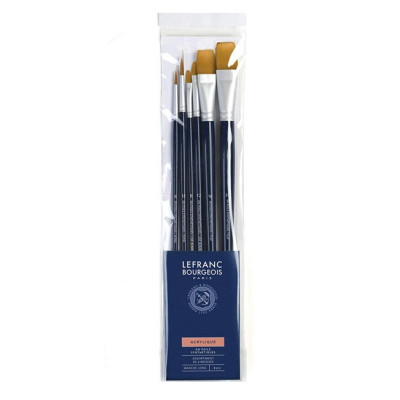Набір пензлів синтетика Lefranc Fine Synthetic Brushes Set, 6 шт (№ 6, 12, 6, 12, 14, 16)