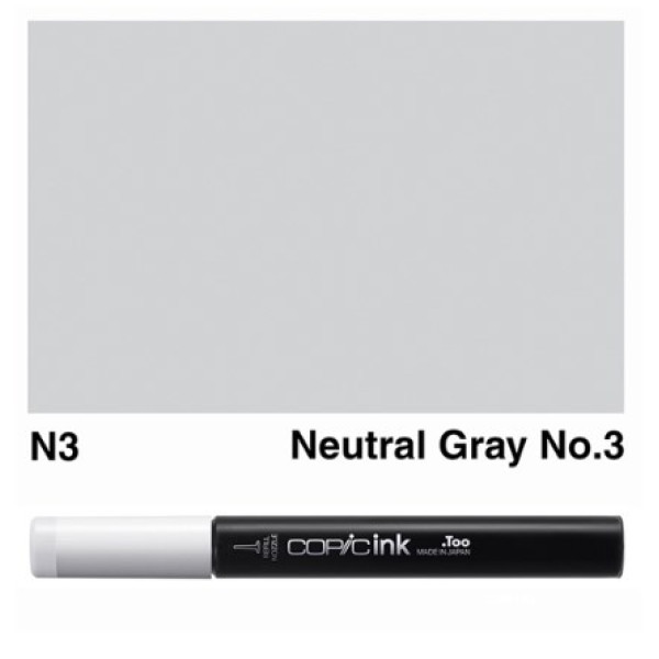 Заправка маркерів COPIC Ink, N3 Neutral gray Нейтральний сірий, 12 мл