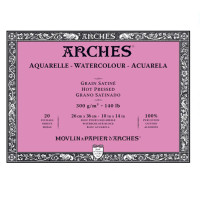 Блок паперу для акварелі Arches Hot Pressed Natural White 300 г, 26x36 см, 20 аркушів