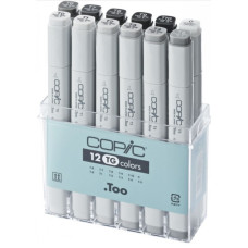 Набір спиртових маркерів Copic Classic Set Toner Grey, сірі колекція 12 шт.