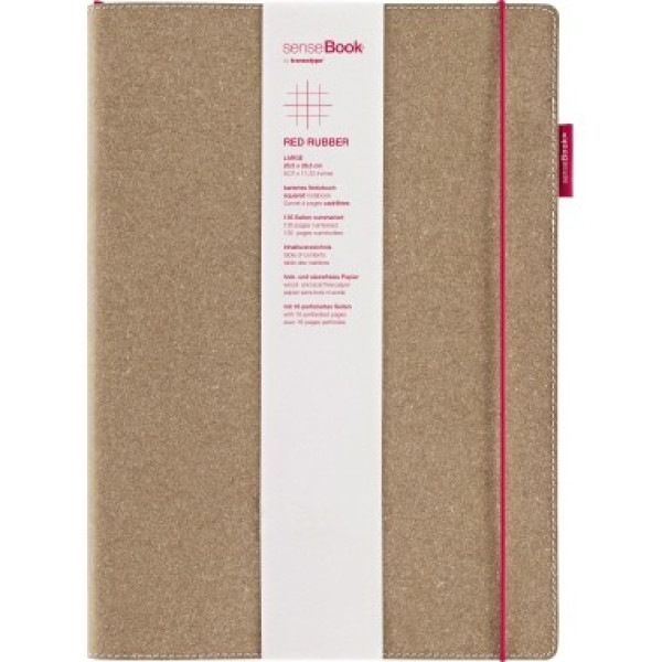 Блокнот Transotype Sense Book RED А4, 20,5х28,5 см, 80 г/м2, 135 листов, клетка