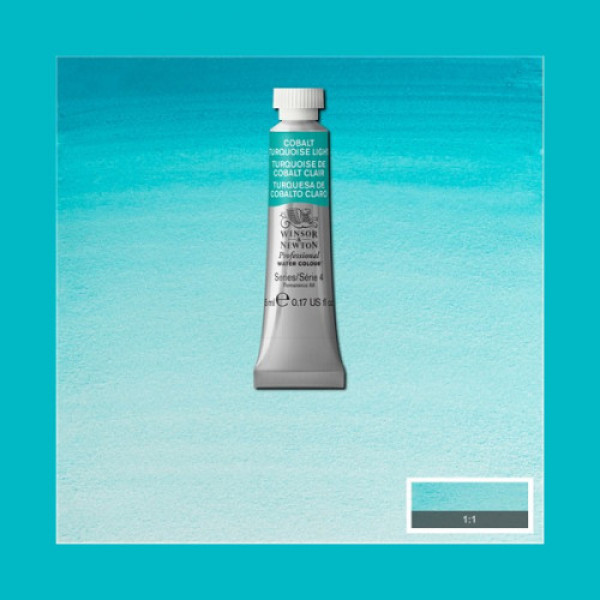 Акварельна фарба Winsor Newton Professional №191 Cobalt Turquoise Light Кобальт Бірюзовий Світлий, 5 мл