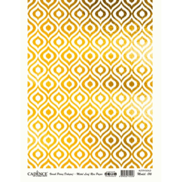 Декупажная карта с позолотой на рисовой бумаге Metel Leaf Gold Rise Cadence, Золото, А-016