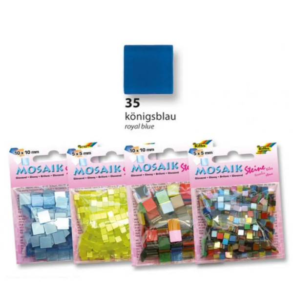 Мозаїка Folia Gloss 45 гр, 5x5 мм (700 шт) № 35 Royal blue (Темно-синій) арт. 59135