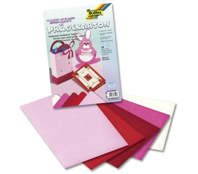 Набір паперу з тисненням Folia Folia Texture Card Embossed Heart Design 220 г/м2,23x33 см Асорті, 10 аркушів