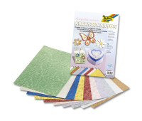 Набор дизайнерской бумаги Folia, Creative Card Marguerite metallic 230 г/м2, 23x33 см, Маргаритки металлик, 10 листов