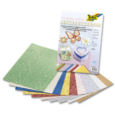 Набір дизайнерського паперу Folia, Creative Card Marguerite metallic 230 г/м2, 23x33 см, Маргаритки металік, 10 аркушів