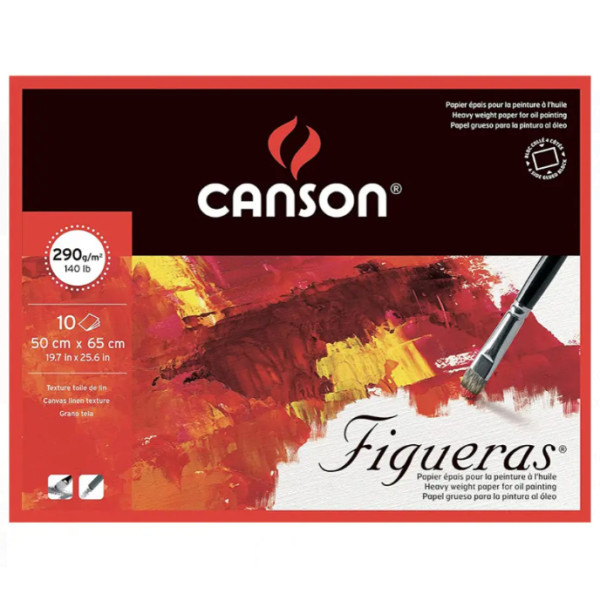 Бумага для масла и акрила Figueras Canson Linen canvas grain 290 г, 50x65 см