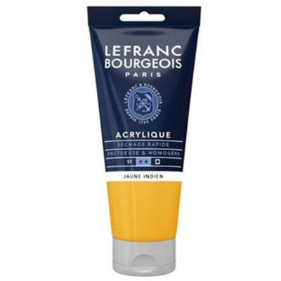 Акриловая краска Lefranc Fine Acrylic Color 80 мл, 212 Indiane yellow Индийский желтый
