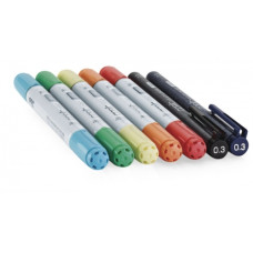 Набір спиртових маркерів з лайнерами Copic Ciao Set Doodle Kit Rainbow, Веселка 5+2 шт