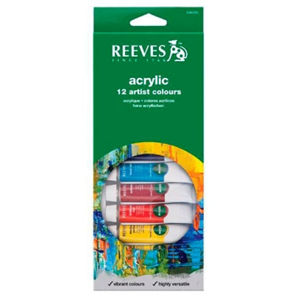 Акрилові фарби Reeves Acrylic Tube Set, 12 кольорів, 10 мл 8493200
