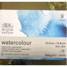 Бумага акварельная холодного прессования 10х15см 300 г/м2 15 шт Watercolour aquarelle Winsor Newton