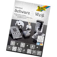 Набір паперу дизайнерського Folia Designers Pads 80/270 гр, 24х34 см, Black/white Чорно-білі, 26 аркушів