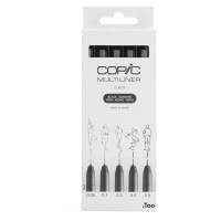 Набор лайнеров Copic Multiliner, 5 шт (0,05+0,1+0,3+0,5+0,8), черный