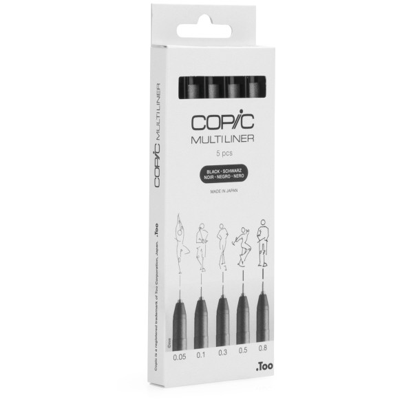 Набор лайнеров Copic Multiliner, 5 шт (0,05+0,1+0,3+0,5+0,8), черный
