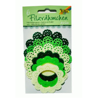 Набір висічок із фетру для декорування Folia Felt Frames Green 150 г/м2, d 7-10 см, зелені відтінки