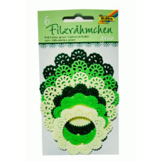 Набор высечек из фетра для декорирования Folia Felt Frames Green 150 г/м2, d 7-10 см, зеленые оттенки