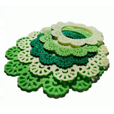 Набор высечек из фетра для декорирования Folia Felt Frames Green 150 г/м2, d 7-10 см, зеленые оттенки