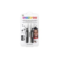 Набір ручок-пензлів для гриму Snazaroo Brush Pen, 3x2 мл, чорний 2 шт, білий