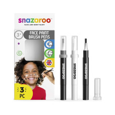 Набір ручок-пензлів для гриму Snazaroo Brush Pen, 3x2 мл, чорний 2 шт, білий
