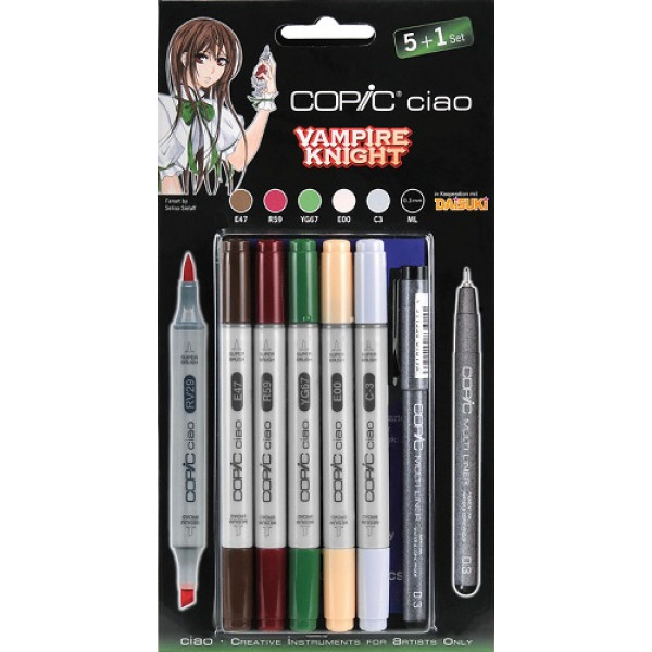 Набір маркерів темні відтінки + лайнер Copic Ciao Set 5+1 шт