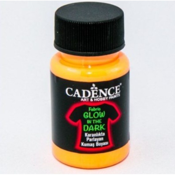 Світлонакопичувальна акрилова фарба для тканини Fabric Glow In The Dark Cadence, 50 мл, Помаранчева