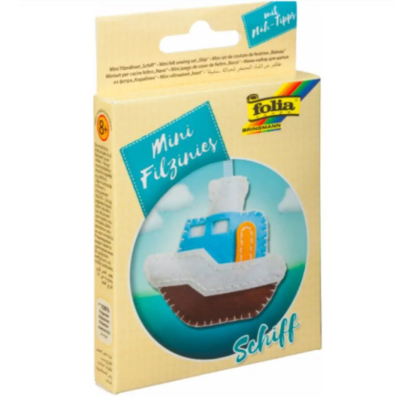 Набір із фетру для пошиття міні фігурки Folia Mini felt sewing sets, Пароплав