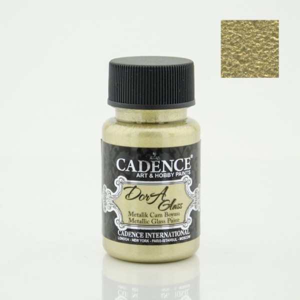 Акриловая краска металлик для стекла и керамики Cadence Dora Glass Metallic Porcelain Paint, 50 мл, № 3148 Белое золото