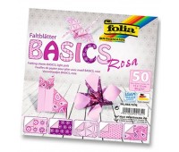 Набір паперу для орігамі Folia Basic, 80 г/м2, 15х15 см, рожевий, 50 аркушів