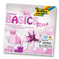 Набор бумаги для оригами Folia Basic, 80 г/м2, 15х15 см, розовый, 50 листов