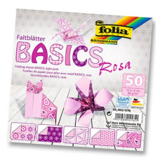 Набір паперу для орігамі Folia Basic, 80 г/м2, 15х15 см, рожевий, 50 аркушів