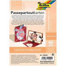 Заготовка для открытки паспарту квадратным Folia, 220 г/м2, 10,5x15 см, № 20 Hot red Темно-красный