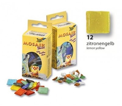 Мозаїка Folia Mosaic-glass tiles 200 г/м2, 10x10 мм, (300 шт) №12 Lemon yellow (Лимонно-Жовтий)