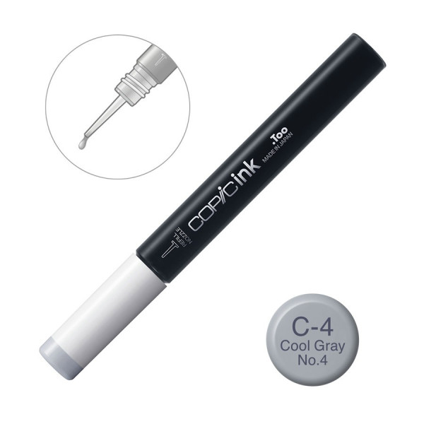Чернила для заправки маркеров Copic Ink C-4 Cool gray Холодный серый, 12 мл