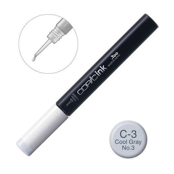 Чернила для заправки маркеров Copic Ink C-3 Cool gray Холодный серый 12 мл