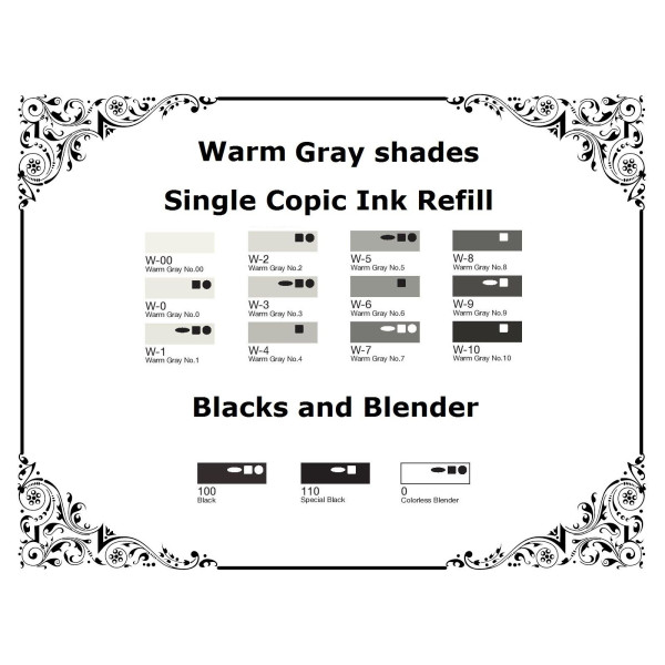 Чернила для маркеров Copic Various Ink W-3 Warm gray Теплый серый арт 2007608