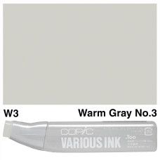 Чернила для маркеров Copic Various Ink W-3 Warm gray Теплый серый арт 2007608