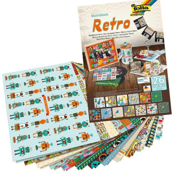 Набір паперу Motifblock RETRO, 26 шт Folia