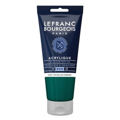 Акрилова фарба Lefranc Fine Acrylic Color 80 мл, 598 Phthalocyanine green ФЦ зелений