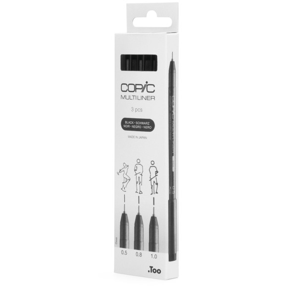 Набор лайнеров Copic Multiliner, 3 шт (0,5+0,8+1,0), черный