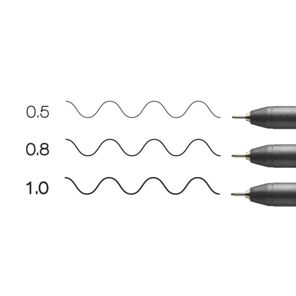 Набор лайнеров Copic Multiliner, 3 шт (0,5+0,8+1,0), черный